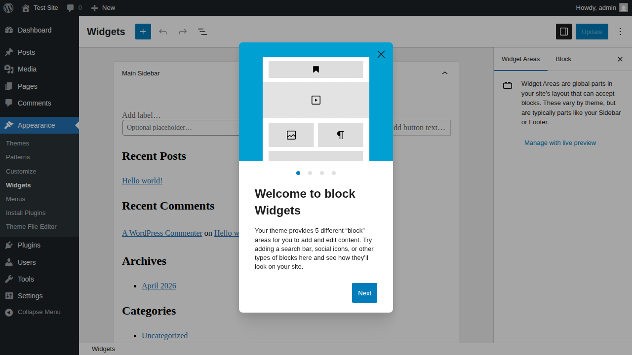 Widgets Editor