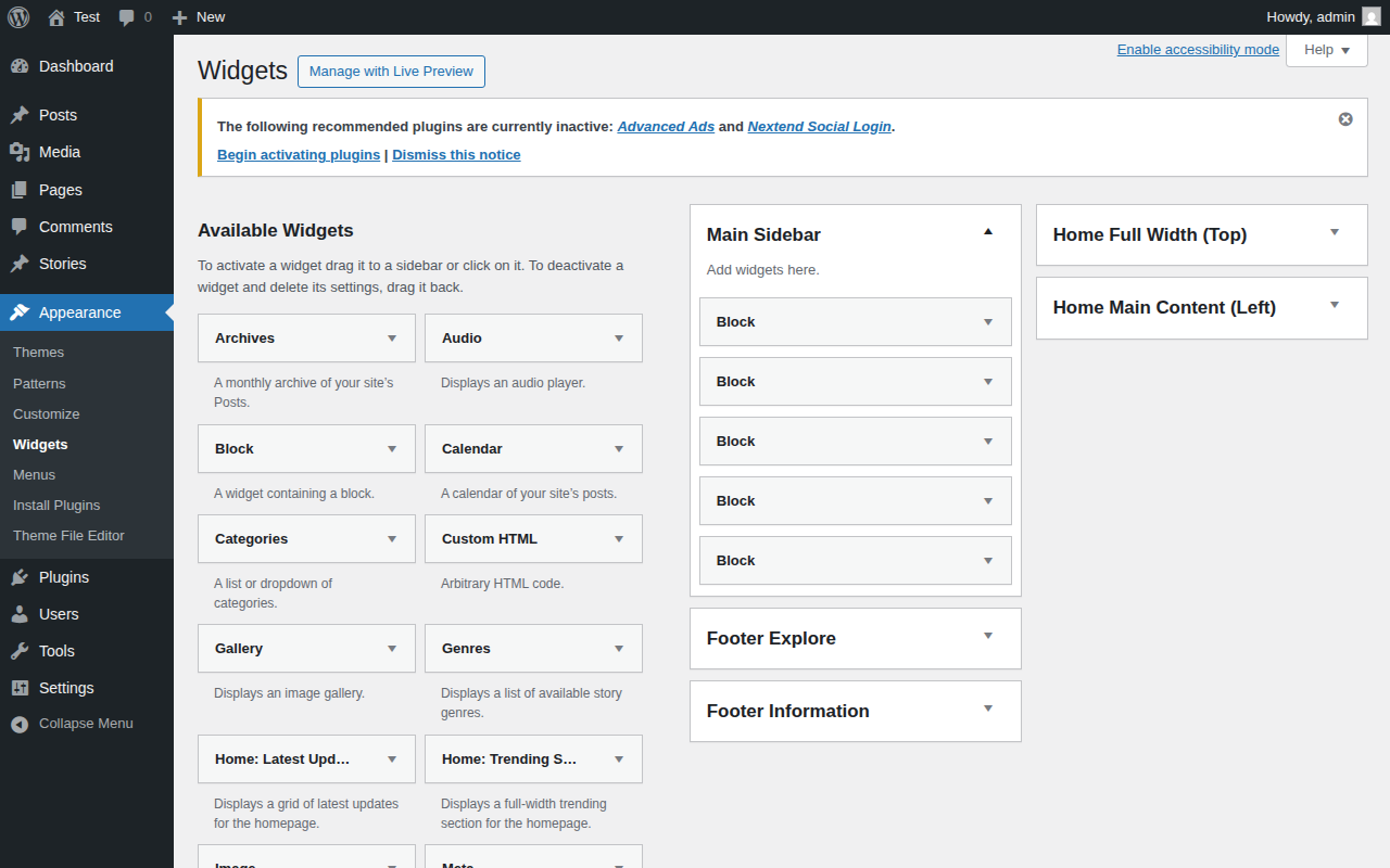 Widgets Setup Step 2